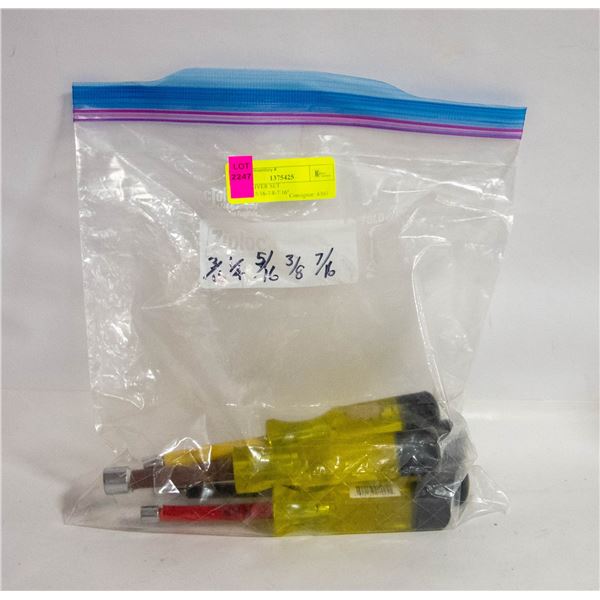 NUT DRIVER SET 3/16-1/4-5/16-3/8-7/16"