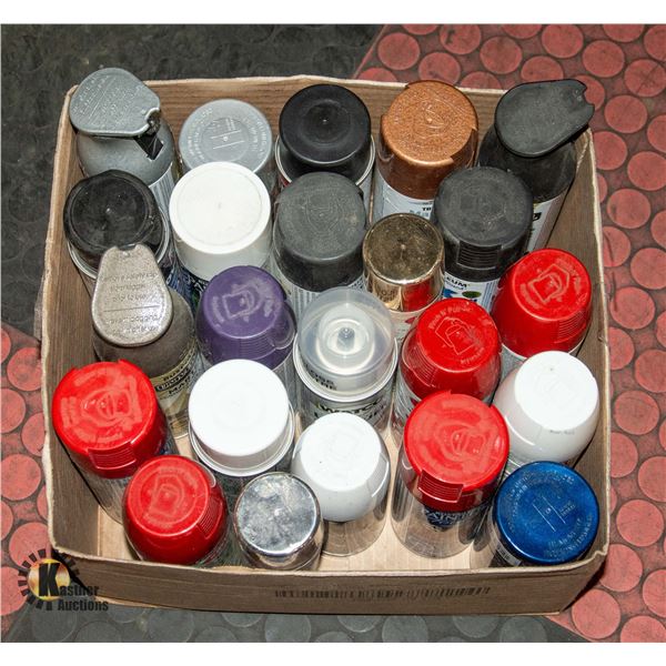 LARGE BOX OF SPRAYPAINT