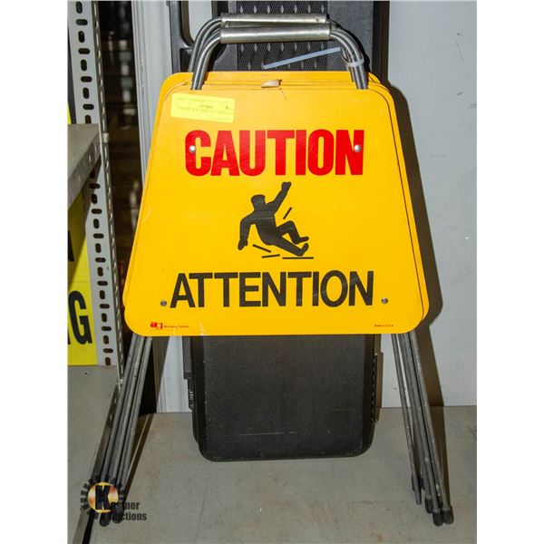 5 METAL & PLASTIC CAUTION SIGNS