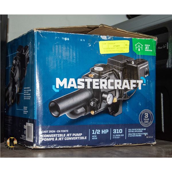 MASTERCRAFT ½ HP CAST IRON DUAL VOLTAGE ELECTRIC