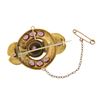 Image 3 : Antique Etruscan Revival 14k Gold Rhodolite Garnet Floral Repousse Work Brooch