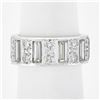 Image 3 : Platinum 4 ctw Straight Baguette & Round High Quality Diamond Eternity Band Ring