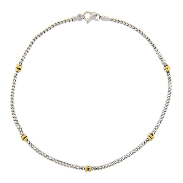 14k Gold 11.5" 2.3mm Franco Link Chain Anklet Bracelet w/ Round Yellow Stations