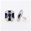 Image 1 : 2.60 ctw Blue Sapphire and 1.11 ctw Diamond Platinum Earrings