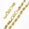 Image 4 : Italian 14k Yellow Gold 6.5 3.9mm Polished Solid Rope Link Chain Bracelet
