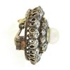 Image 1 : Antique Victorian 14k Gold 2.2 ctw Diamond & Pearl Dual Circle Pin Brooch Pendan