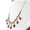 Image 3 : Rare Antique Victorian 14K Gold 14 ctw Oval Amethyst Pearl Fringe Collier Neckla