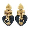 Image 6 : La Nouvelle Bague 18k Gold 1 ctw Tanzanite Blue Enamel Heart Drop Dangle Earring
