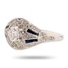Image 2 : 0.51 ctw F COLOR CENTER Diamond and 0.57 ctw Blue Sapphire Platinum Ring (0.65 c