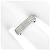 Image 6 : 18k White Gold 1.20 ctw Pave Set Round Diamond Squared 3 Row Eternity Band Ring