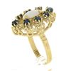 Image 1 : Vintage 14k Gold Marquise Cabochon Opal & .40 ctw Sapphire Open Textured Work Ri