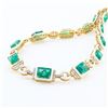 Image 1 : 23.37 ctw Emerald and 2.05 ctw Diamond 14K Yellow Gold Necklace with White Ename