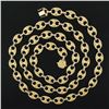 Image 4 : 18K Two Tone Gold 11.6mm Polished Mariner Link Long 36" Statement Chain Necklace