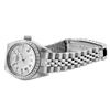 Image 4 : Rolex Ladies Stainless Steel Quickset White Roman Engine Turn Bezel Date Watch W