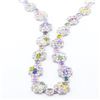 Image 2 : 40.42 ctw UNHEATED MultiColor Sapphire and 8.49 ctw Diamond Platinum Necklace (G