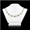 Image 3 : 15.29 ctw Emerald and 2.68 ctw Diamond 14K White and Yellow Gold Necklace