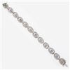Image 7 : 6.25" Vintage 14k White Gold Round Synthetic Alexandrite Diamond Tennis Bracelet