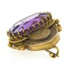 Image 5 : Antique Victorian 18k Gold 13.50 ctw Oval Amethyst w/ Hand Engraved Brooch Pin