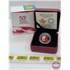 Image 1 : RCM 2015 $3 Fine Silver Coin : 50th Anniversary of the Canadian Flag (COA 99.99%) (SEE PICS!)  (List