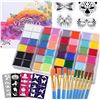 Image 1 : VESPRO Professional Face Body Paint Kit,42 Colors Oil Face&Body Paint Kit (26 Classic Colors+10 Meta