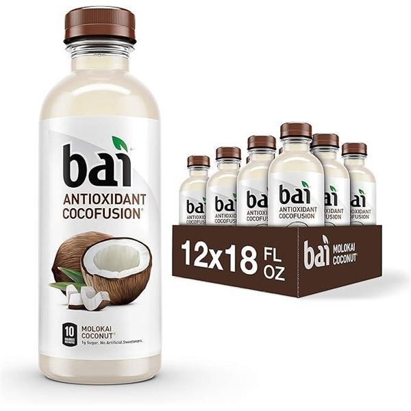 Bai Molokai Coconut, 5 Calories, No Artificial Sweeteners, 1g Sugar, Antioxidant Infused Beverage ,
