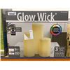 Image 2 : Glow Wick LED Wax Candles 3 Piece Set