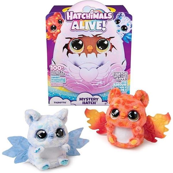 Hatchimals Alive, Mystery Hatch Tigrette, Surprise Interactive Toy & Egg with Mist, Lights & Sounds 