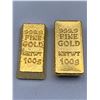 Image 2 : LOT of 2 100g 999.9 Gold Bars - not pure gold