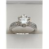 Image 2 : 2.00 CT GRA CERTIFIED ROUND BRILLIANT CUT MOISSANITE STONE VVS D COLOR SET IN CENTER WITH 26 ROUND C