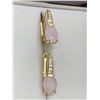 Image 4 : Pink Topaz Oval Cut Solitaires Ladies 14K GP earrings NEW