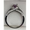 Image 2 : Ladies .925 Silver Amythest Solitaire with bezel set stones Dress Ring NEW size 7