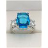 Image 1 : Blue Topaz .925 Silver Ladies 2.8 Carat Cut Solitaire Ring NEW size 7