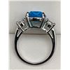 Image 3 : Blue Topaz .925 Silver Ladies 2.8 Carat Cut Solitaire Ring NEW size 7
