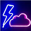 Image 1 : YY51 CA Pink Lighting Bolt And Blue Cloud Neon Sign
