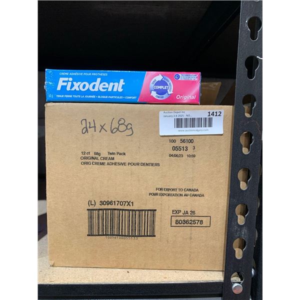 Fixodent Original Secure Denture Adhesive, 136 g Total (2 Count of 68 g Each) x 12