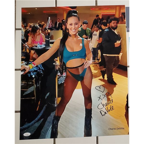 Cherie DeVille 16” x 20” Signed Photo.  JSA COA.  Photo proof.