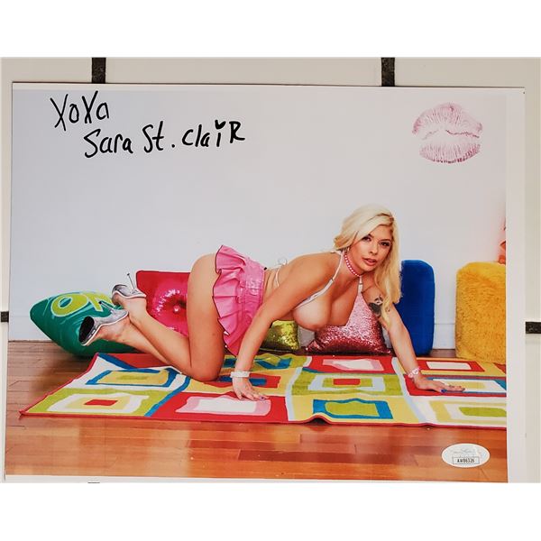 Sara St. Clair.  Signed 8.5” x 11” Photo.  JSA COA.  Photo proof.