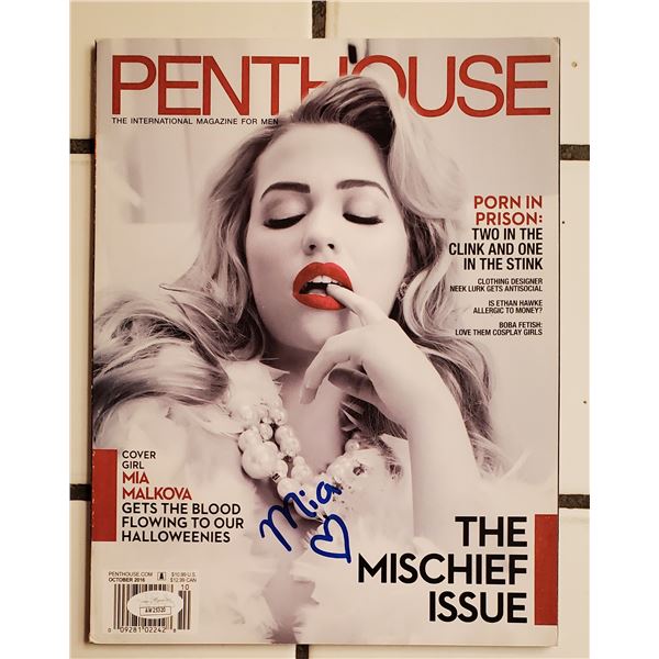 Mia Malkova.  Signed Penthouse Magazine.  JSA COA.