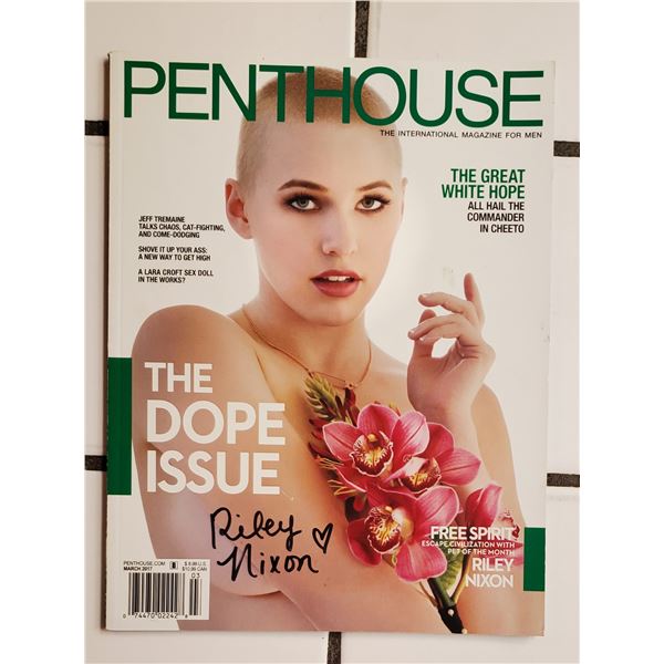 Riley Nixon.  Signed Penthouse Magazine.  JSA COA.