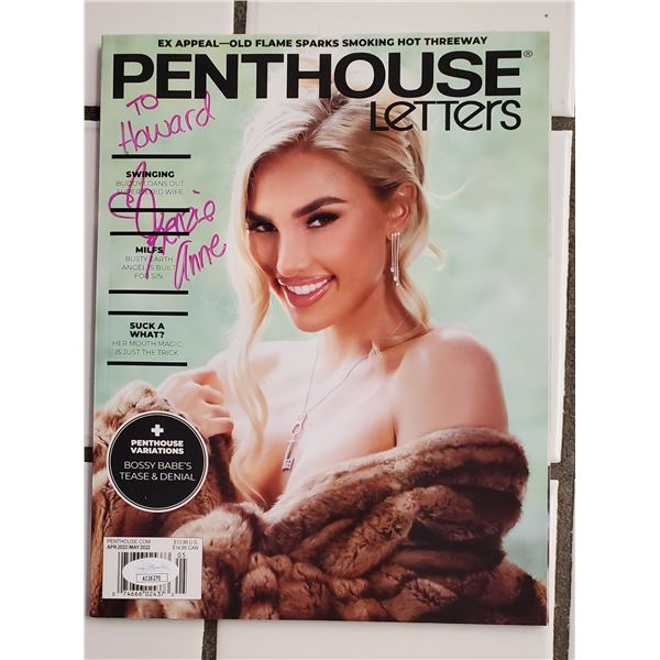 Kenzie Anne.  Signed Magazine.  JSA COA.  Photo proof.  Penthouse Pet of the Year 2021.