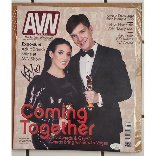 Angela White  Signed AVN Magazine.  JSA COA.