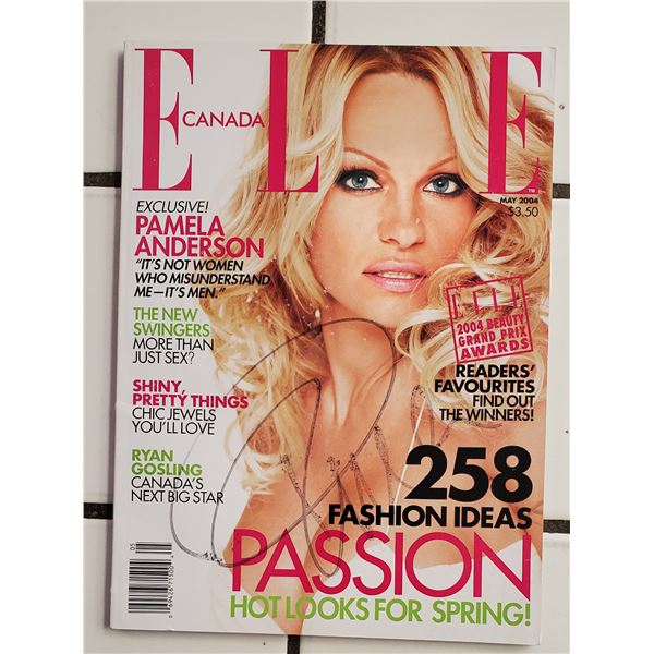 Pamela Anderson, Miss February 1990, Signed Elle Magazine, JSA COA.