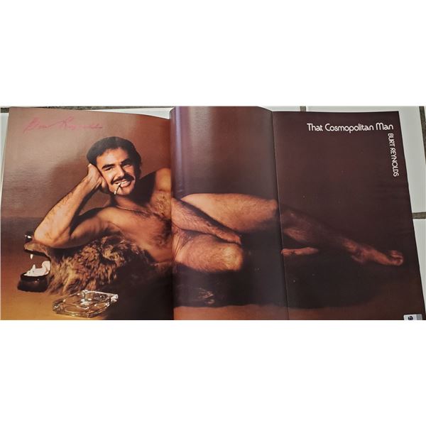 Burt Reynolds.  Nude Centerfold.  Signed Cosmopolitan Magazine.  Global Authentics COA.
