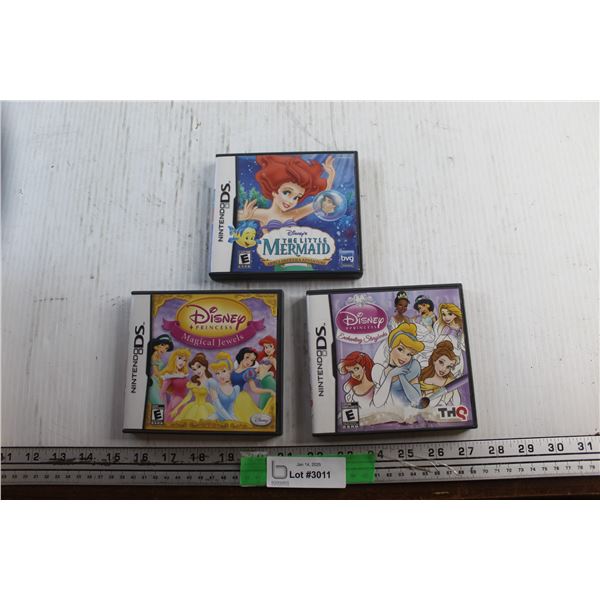 (3) Nintendo DS Disney Princess Games