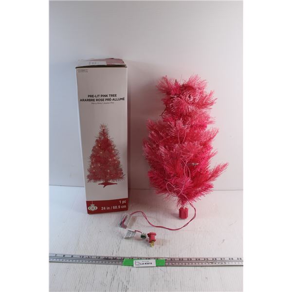 Pre Lit Pink Tree - As Is