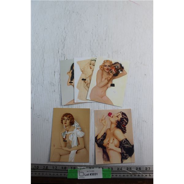 (5) Pin Up Girl Post Cards