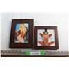 Image 1 : (2) Framed Pin Up Girl Prints 8 1/2'' x 6 1/2'' and 6 1/2'' x 6 1/2''