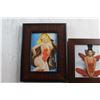 Image 3 : (2) Framed Pin Up Girl Prints 8 1/2'' x 6 1/2'' and 6 1/2'' x 6 1/2''