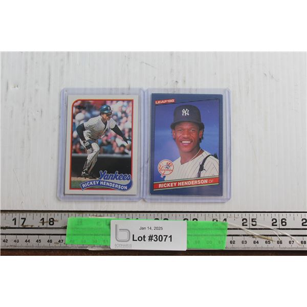 Leaf 86' and Yankee Rickey Henderson Baseball Trading Cards - Authenticity Not Guaranteed