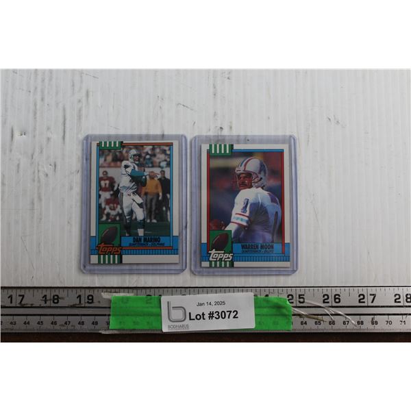 Topps Dan Marino and Warren Moon American Football Trading Cards - Authenticity Not Guaranteed